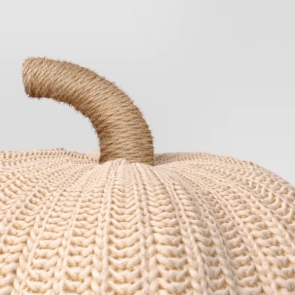 Knit Pumpkin with Jute Stem Novelty Throw Pillow - Threshold - Picture 3 of 4